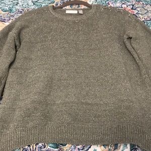 Green speckled sweater